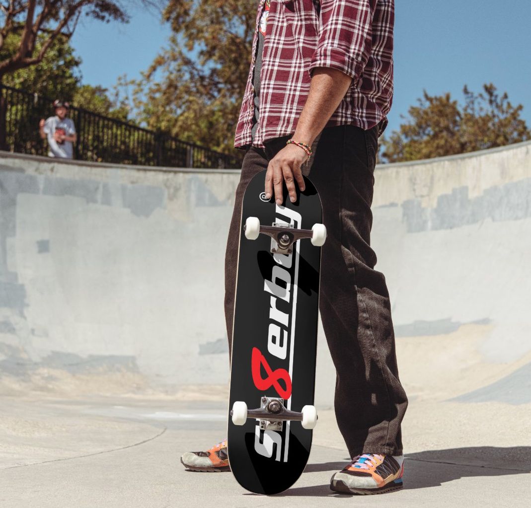 Limited-edition Sk8erboy skateboard made in the USA from maple wood and professionally crafted, now exclusive at Sk8erboy. For wall decor or use in the halfpipe with mounted wheels, grip tape and trucks; Sk8erboy logo on the underside.