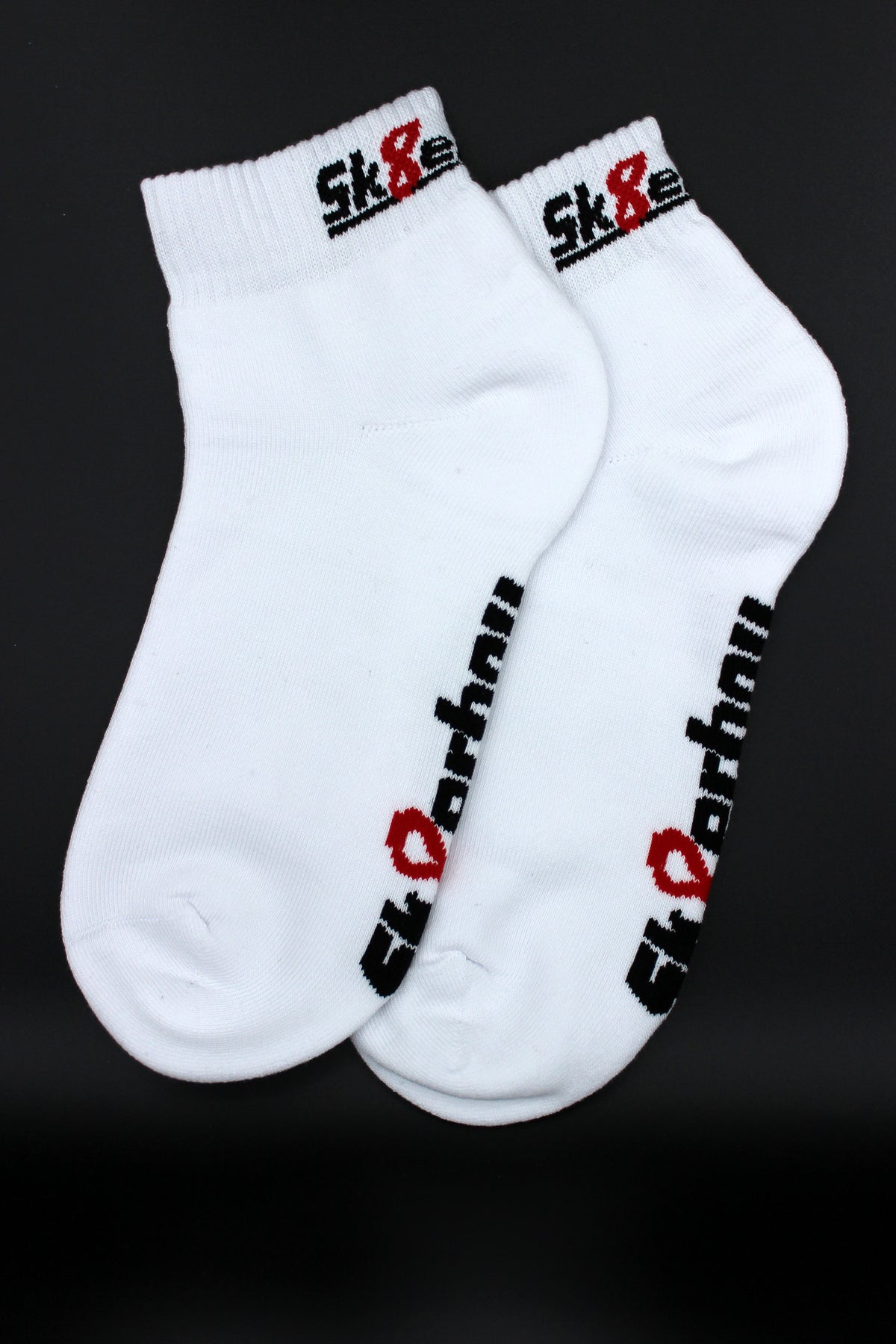 chaussettes sk8erboy blanches quarter socks vue détaillée