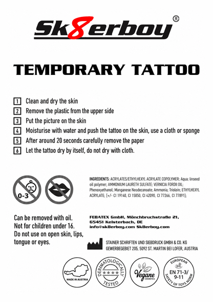 Sk8erboy® temporäre Tattoos